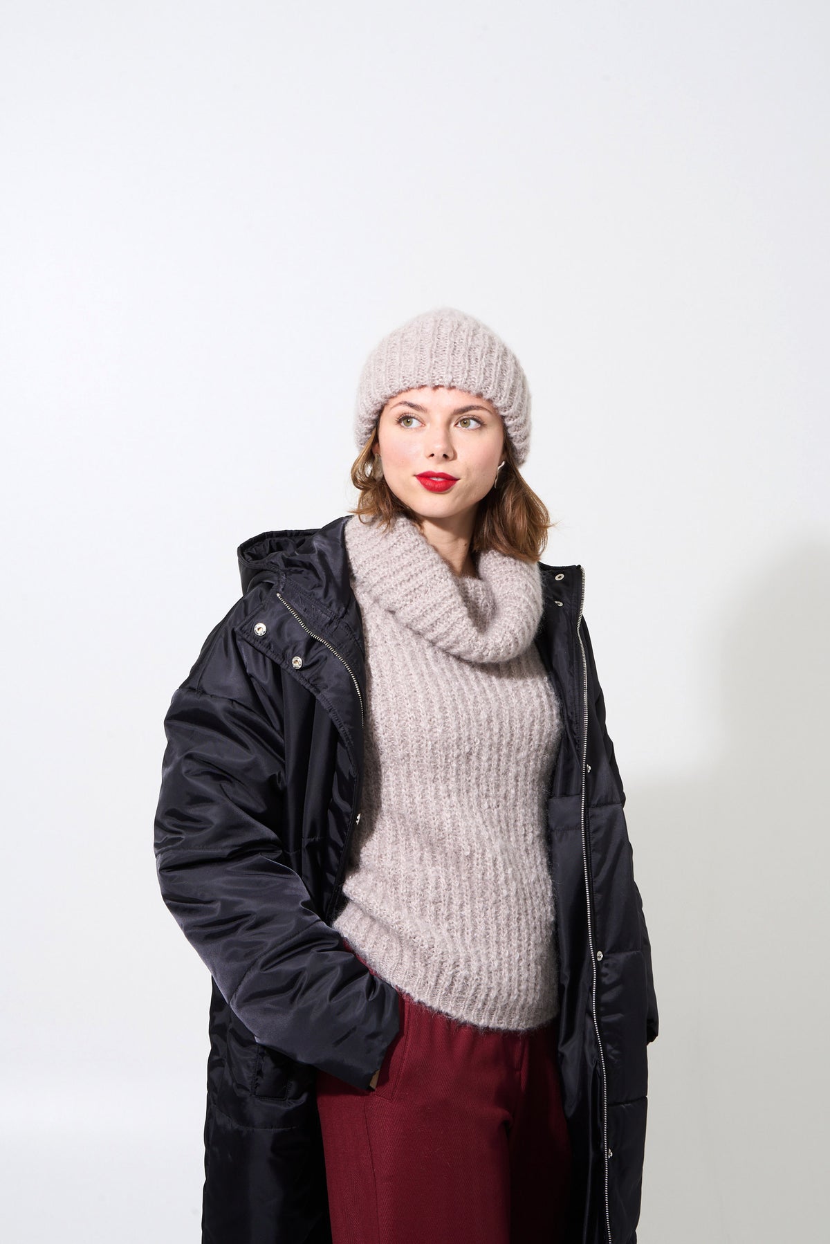 BEANIE - soft taupe