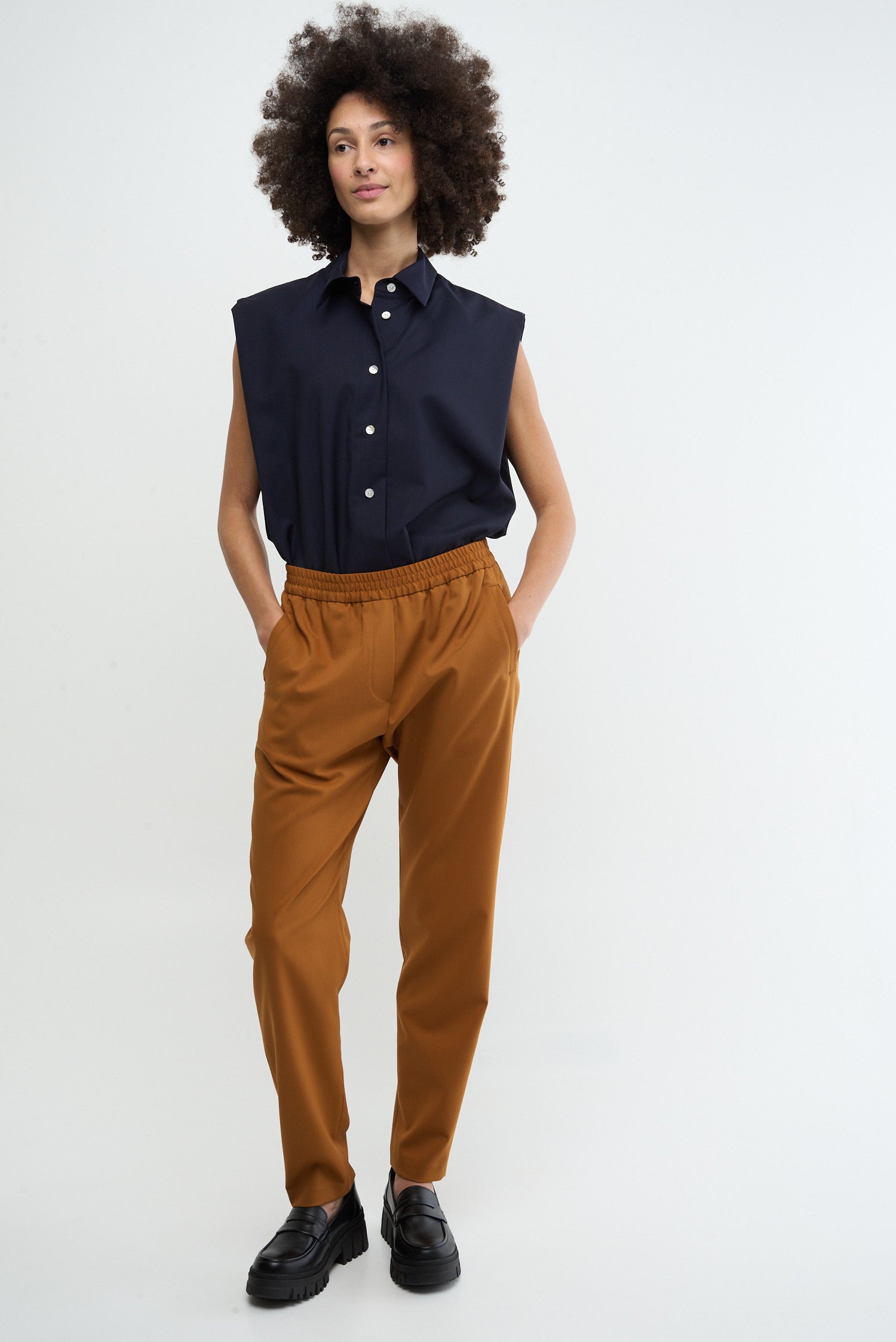 BLOCK BLOUSE - dark blue
