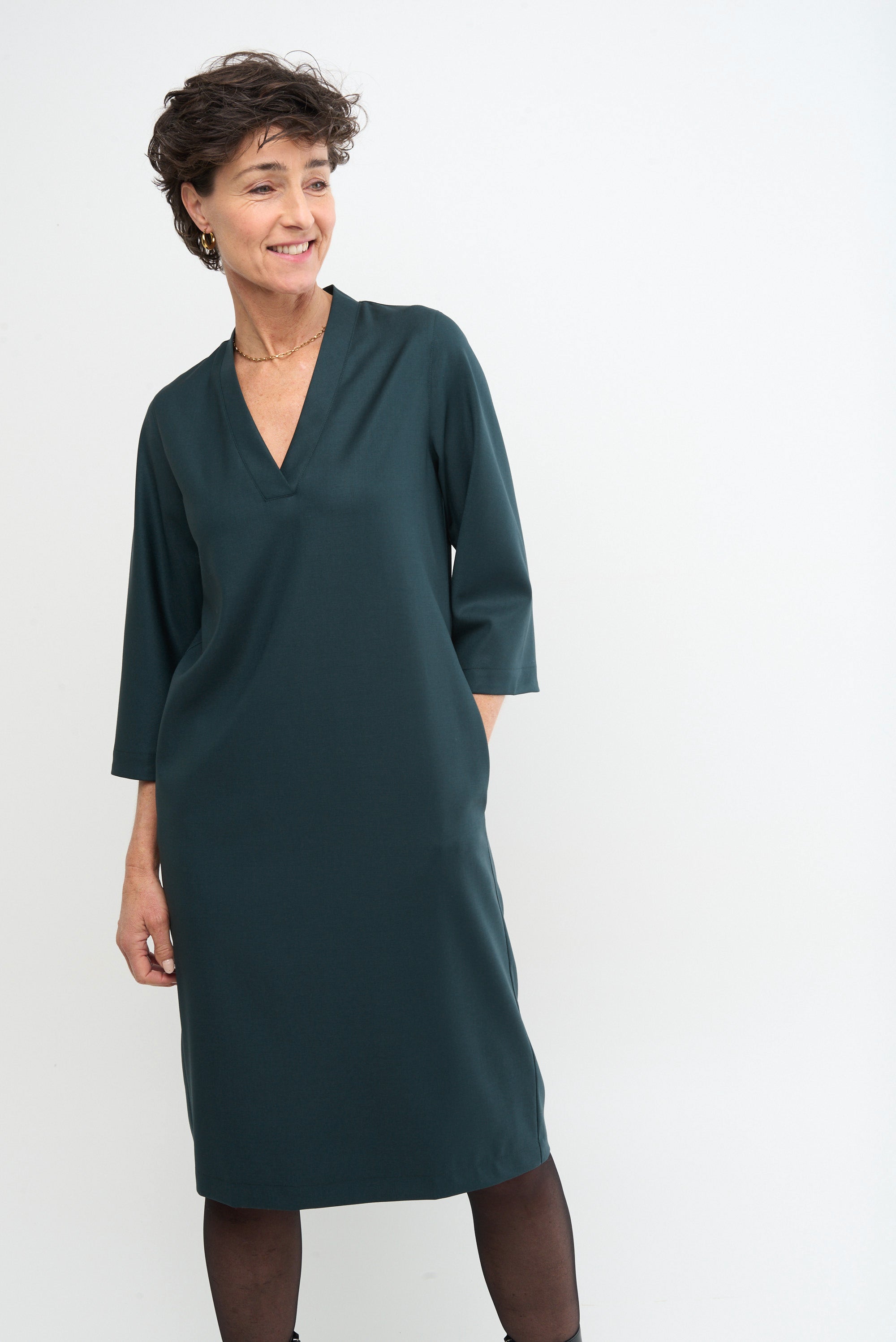 KATE DRESS - donkergroen