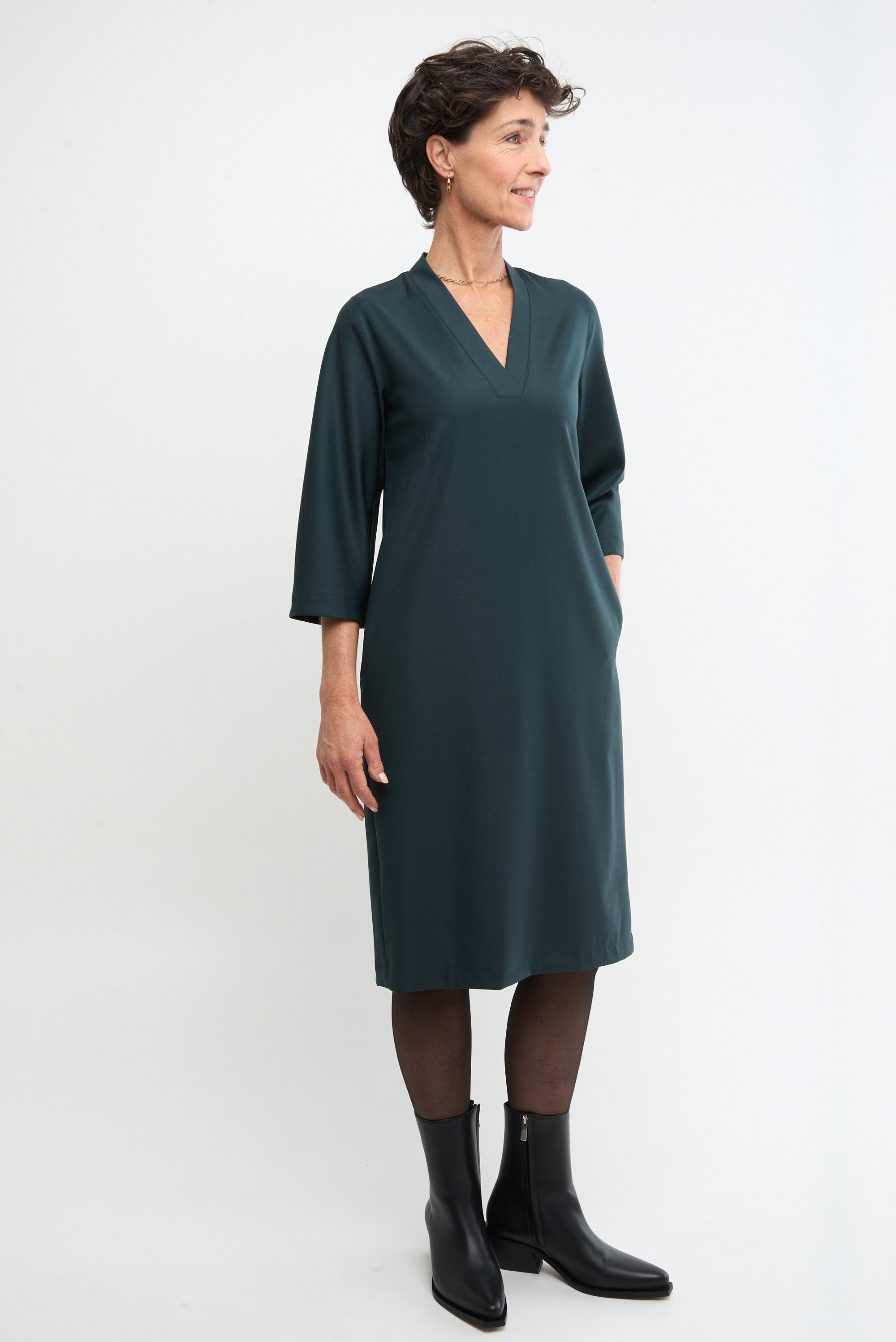 KATE DRESS - donkergroen