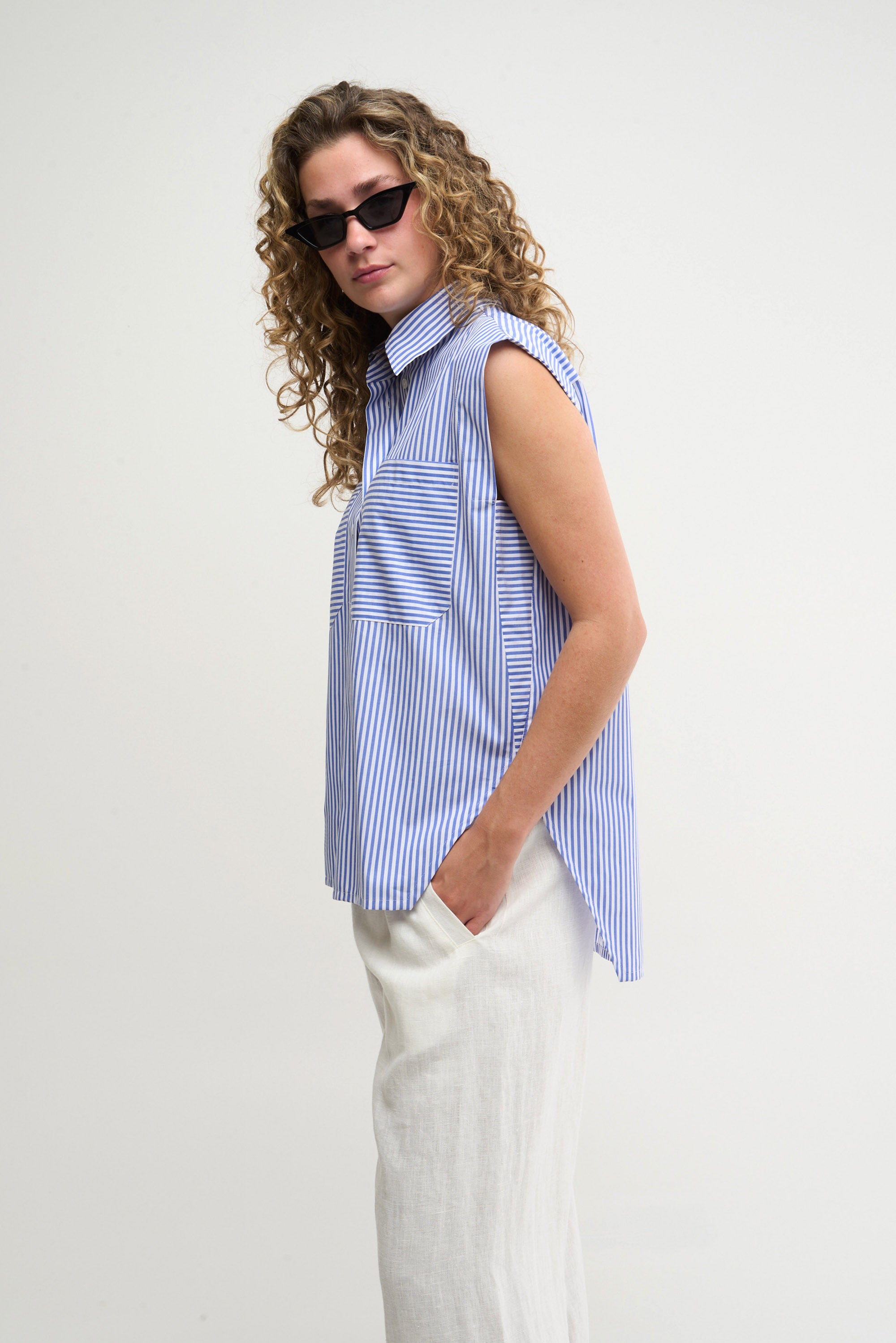 KEEPLESS - blauw/wit gestreept