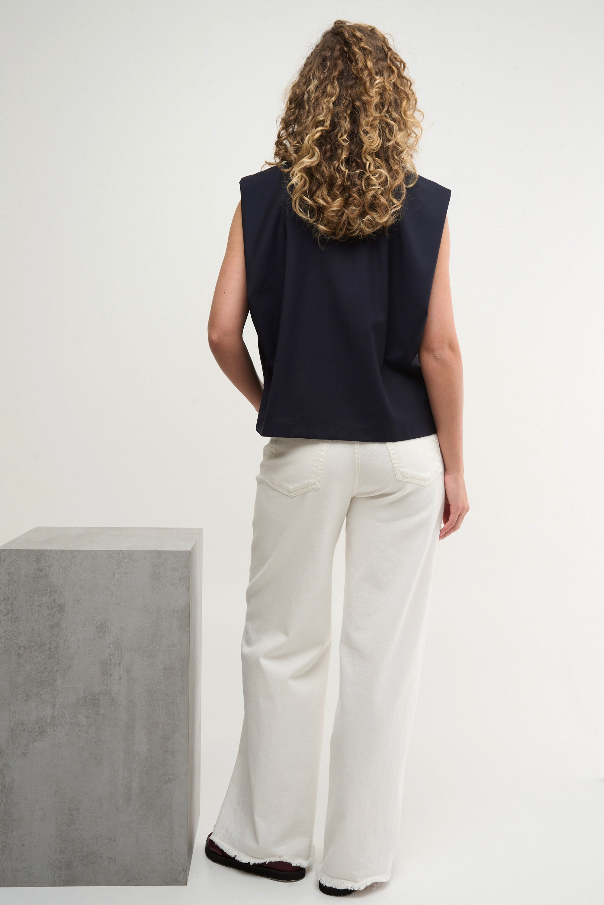 BLOCK BLOUSE - dark blue