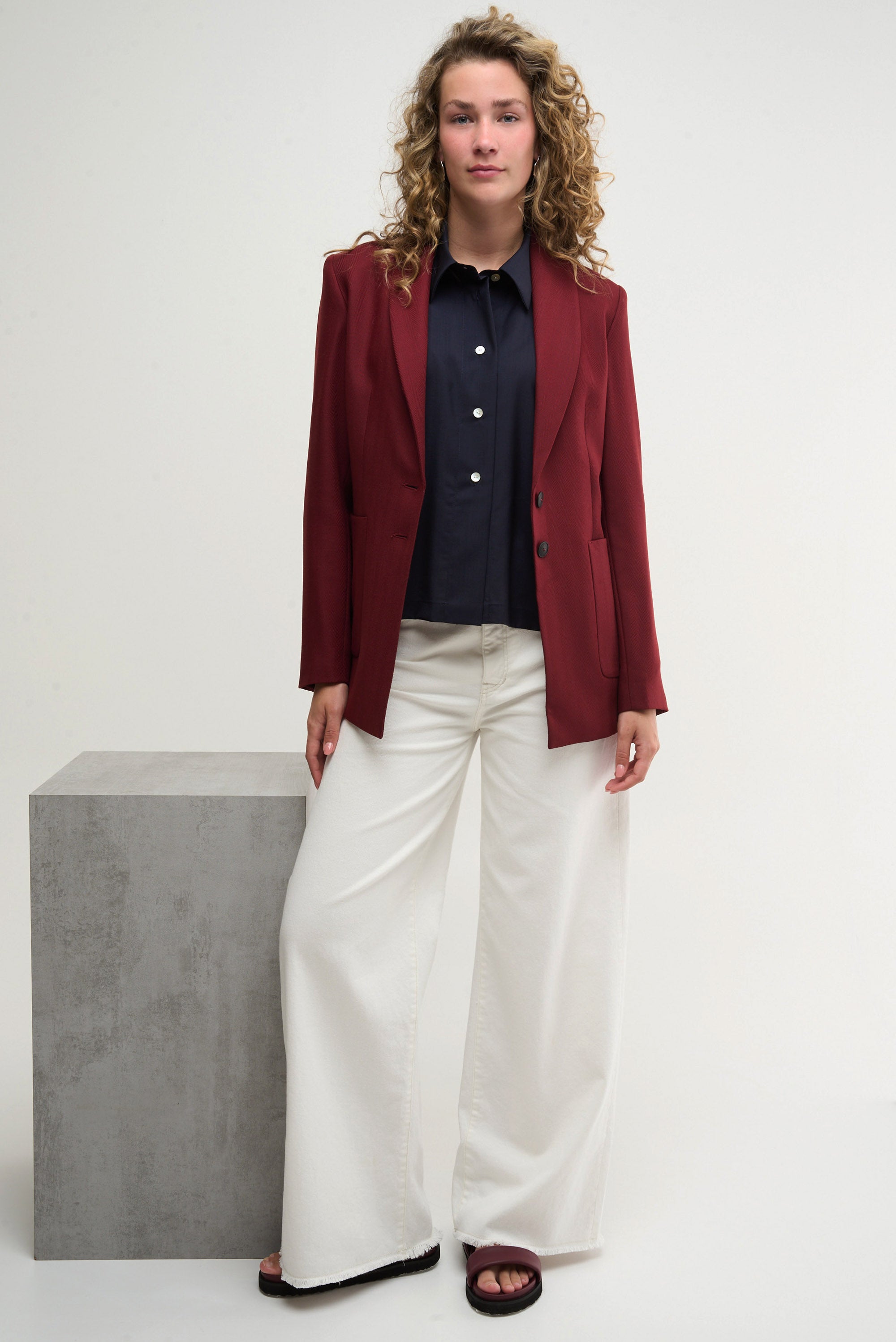 BLOCK BLOUSE - dark blue