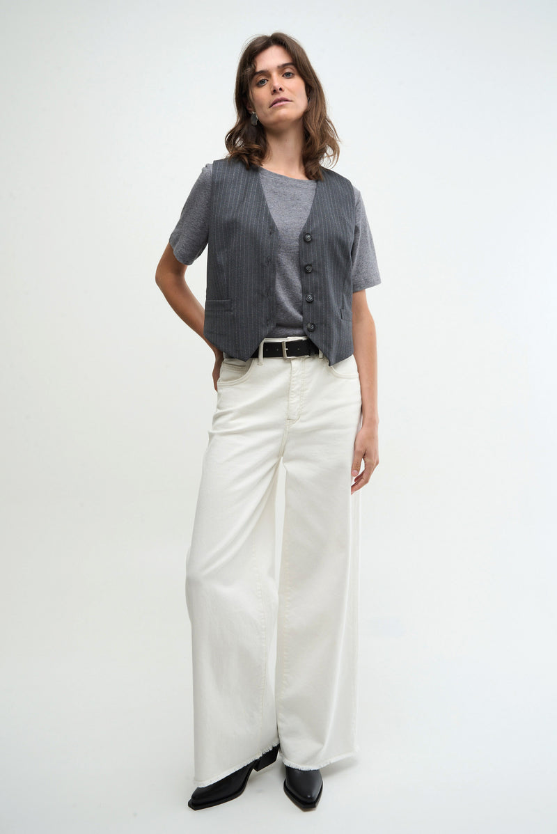 GILET - dark grey pinstripe