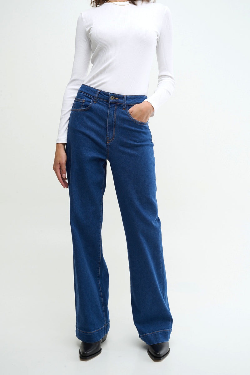 BOOT - medium blue denim