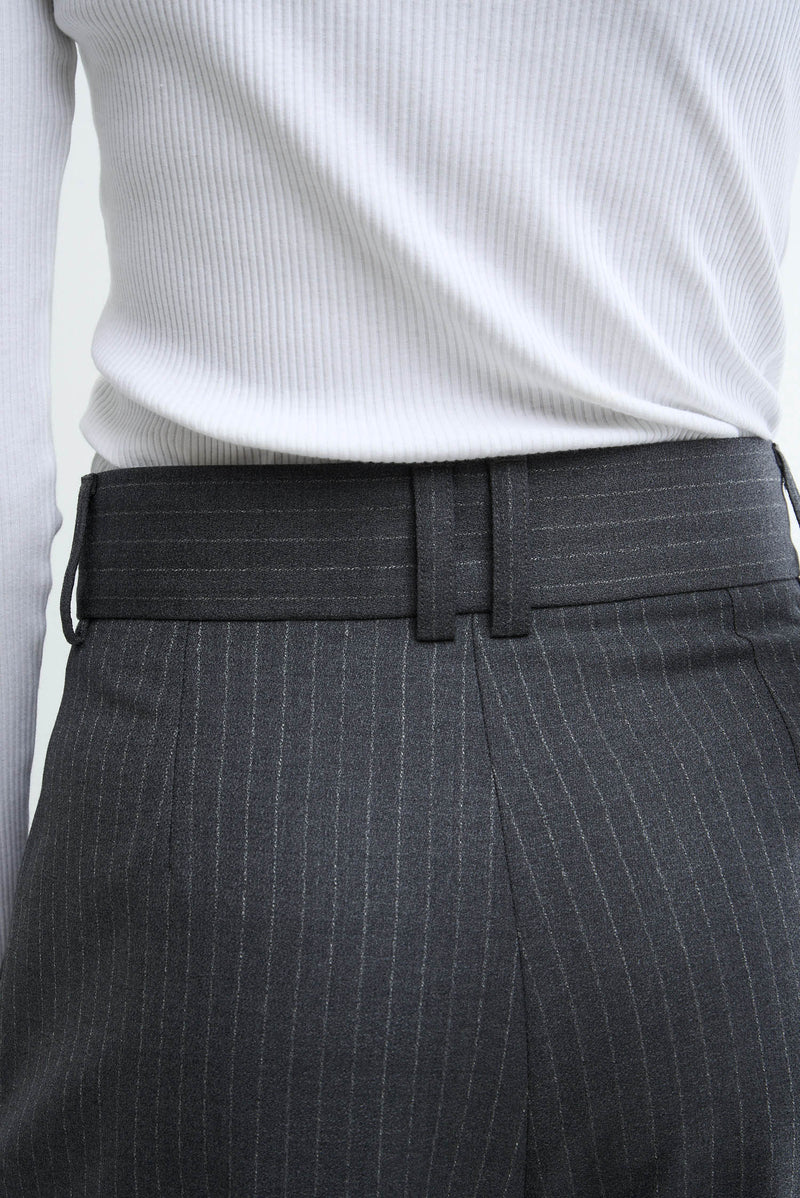 MEET - dark grey pinstripe