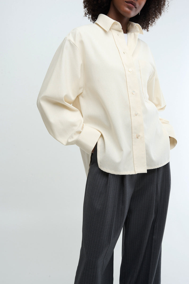 MEET - dark grey pinstripe