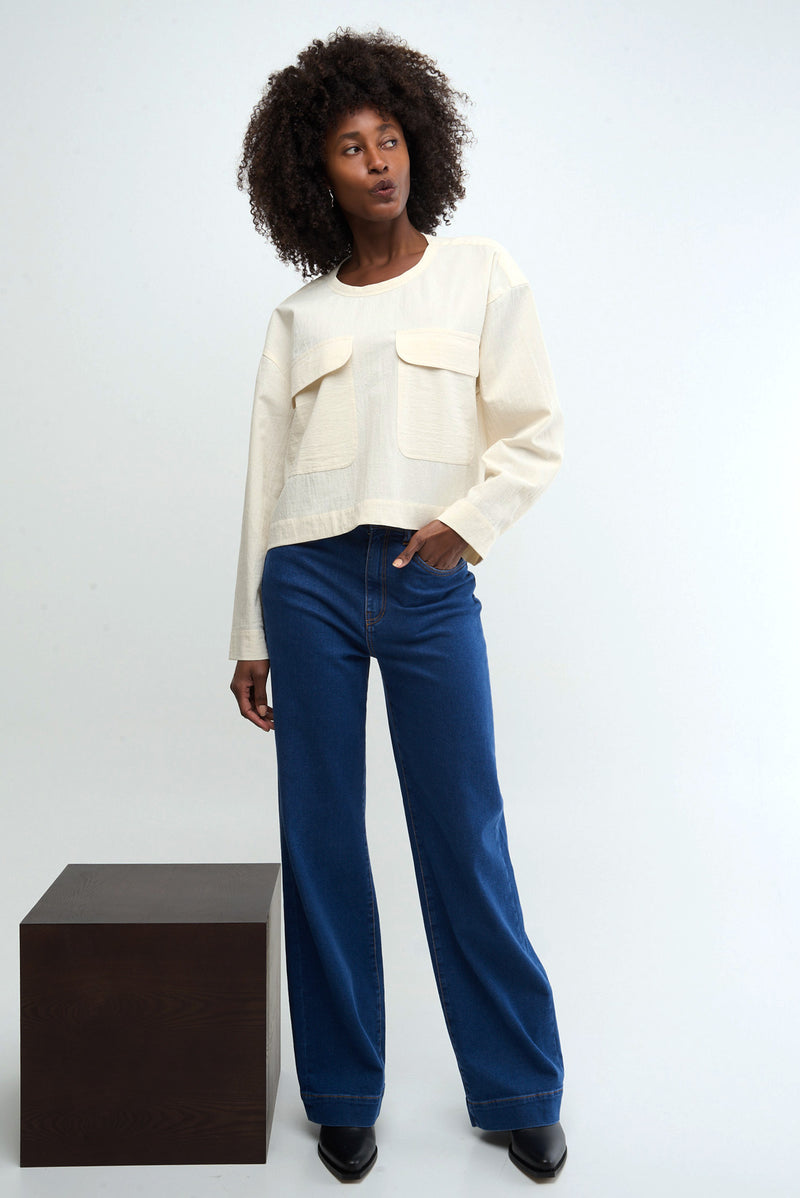 BOOT - medium blue denim