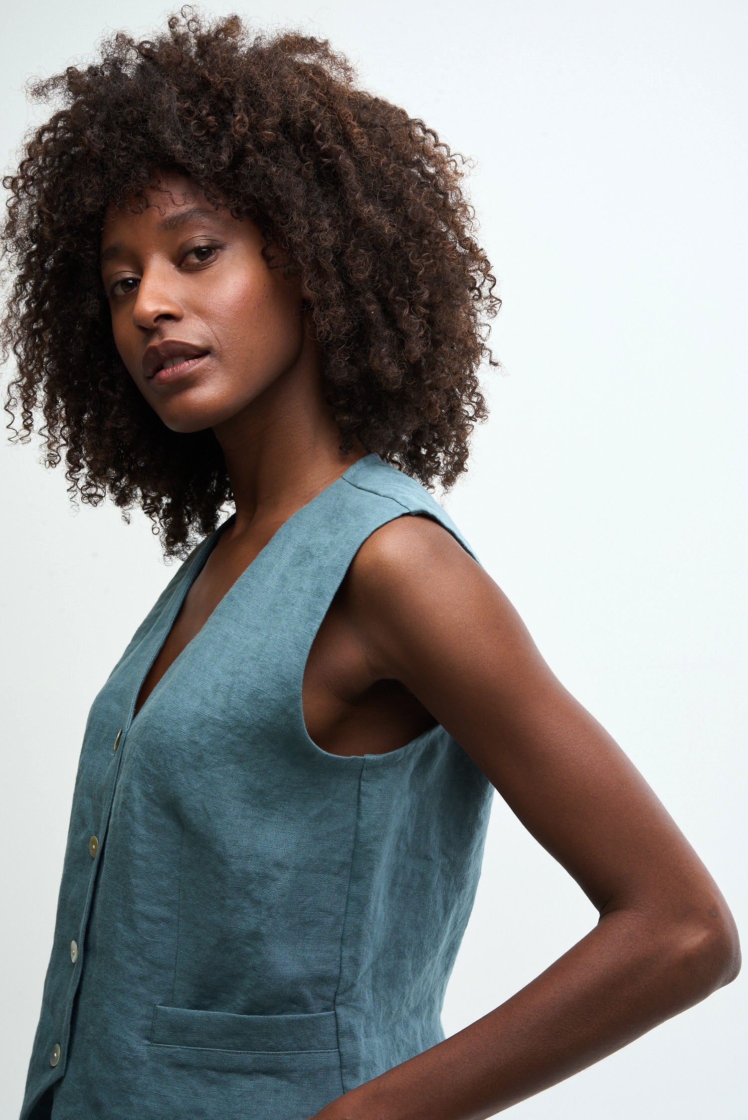 GILET - hemp teal
