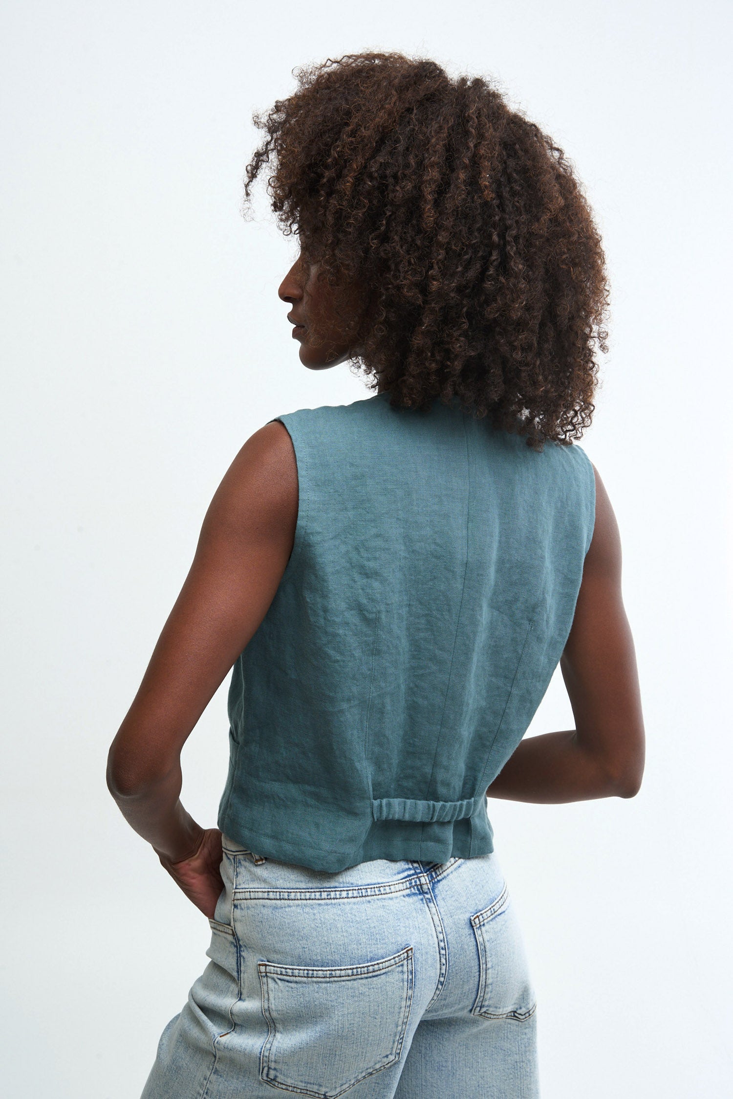 GILET - hemp teal