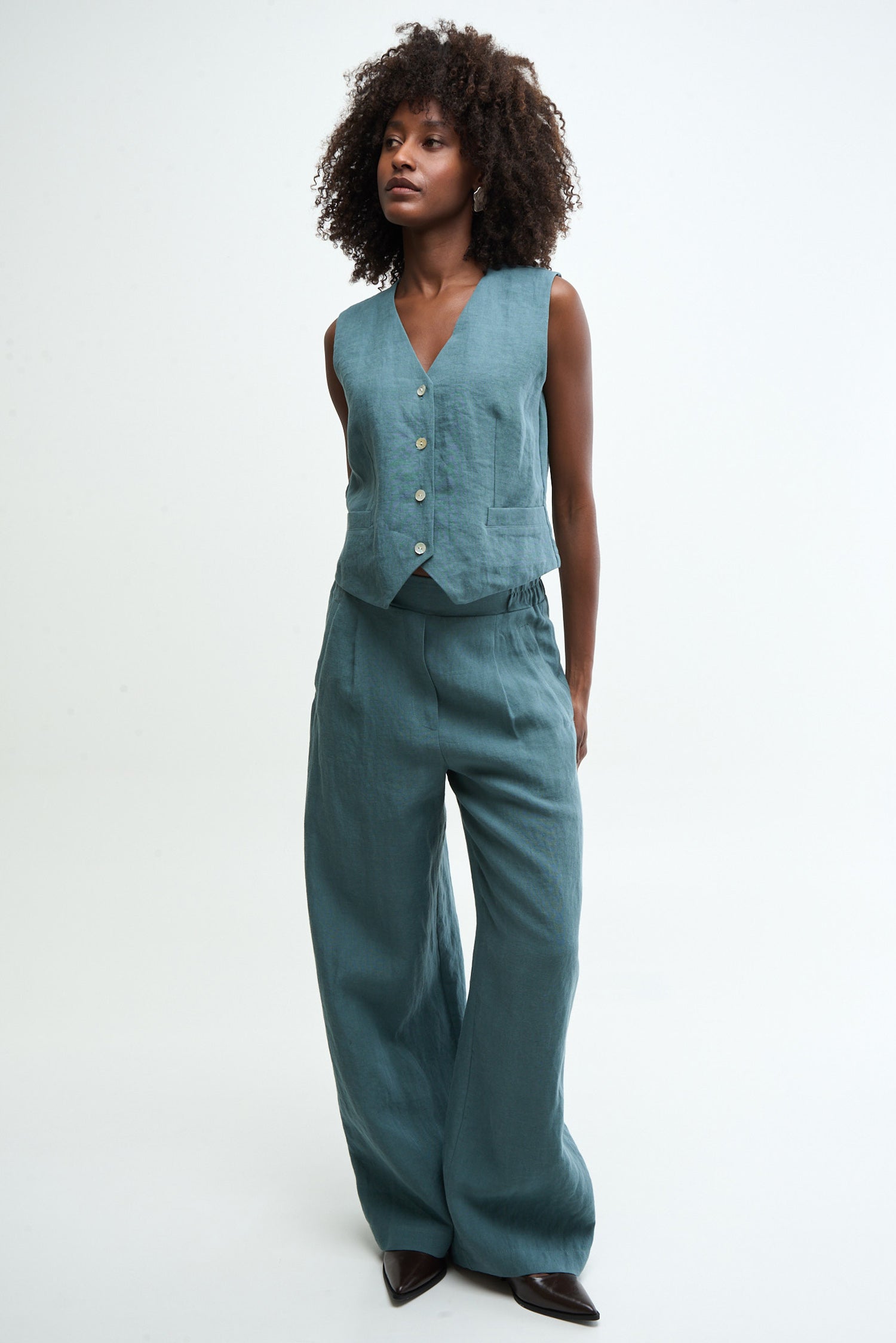 GILET - hemp teal