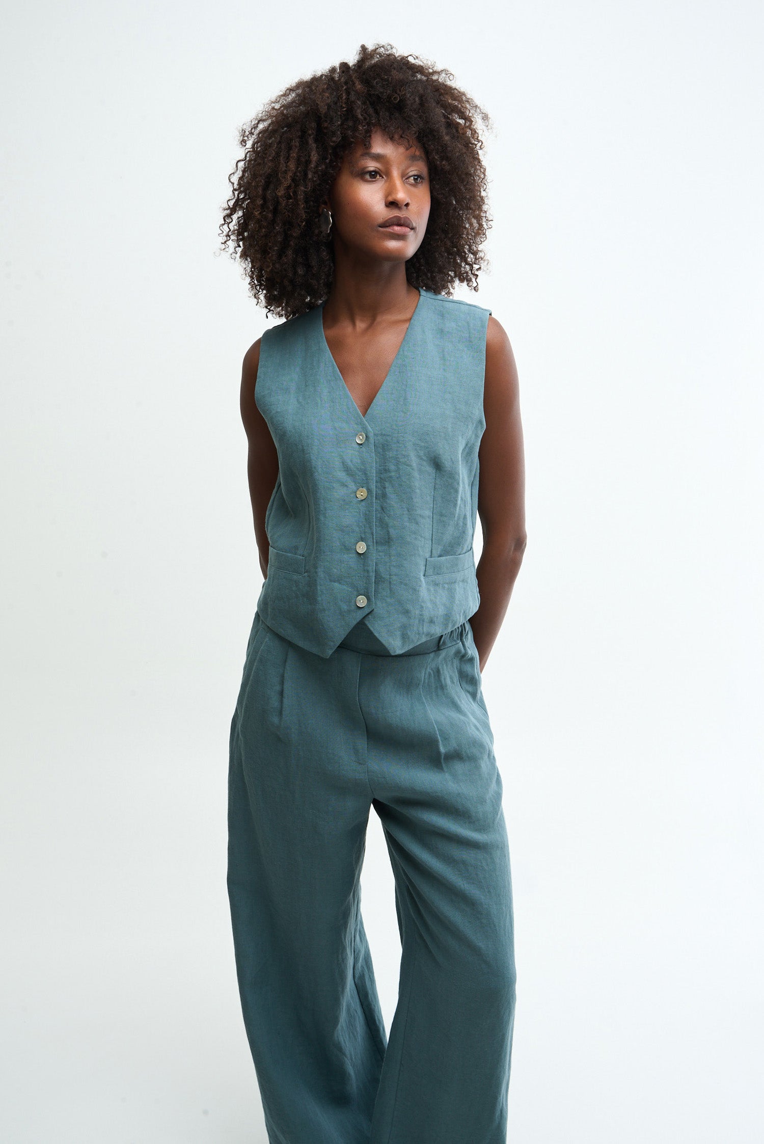 GILET - hemp teal