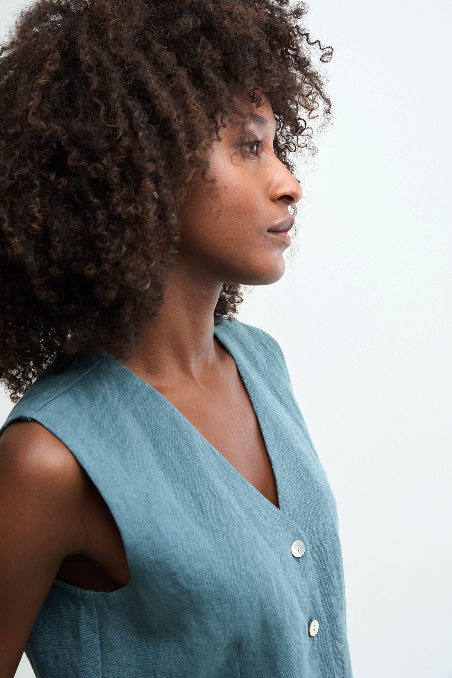 GILET - hemp teal
